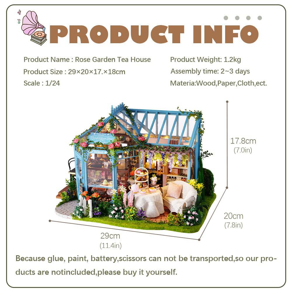 BRIVLOX 1: 24 DIY Dollhouse Kit (Rose Garden Tea House) - BRIVLOX | Where Innovation Meets Style!