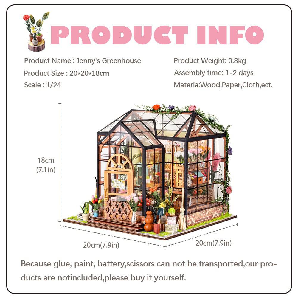 BRIVLOX™  1: 24 DIY Dollhouse Kit (Jenny's Greenhouse) - BRIVLOX | Where Innovation Meets Style!