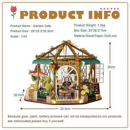 BRIVLOX™ 1:24 DIY Dollhouse Kit (Garden Cafe) - BRIVLOX | Where Innovation Meets Style!