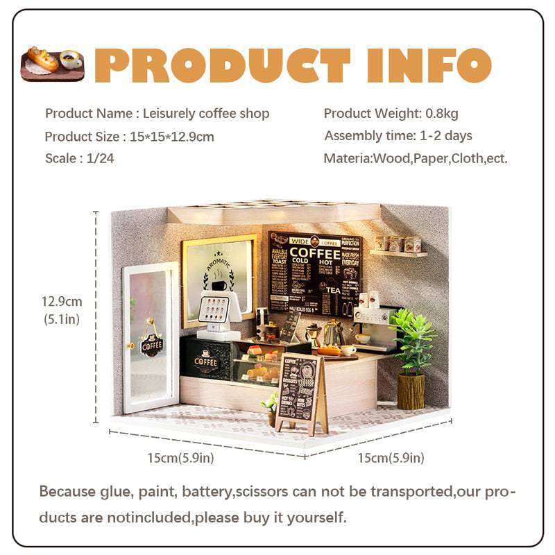 BRIVLOX 1: 24 DIY Dollhouse Kit (Leisurely coffee shop) - BRIVLOX | Where Innovation Meets Style!