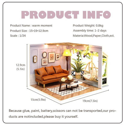 BRIVLOX  1: 24 DIY Dollhouse Kit (Warm Moment) - BRIVLOX | Where Innovation Meets Style!