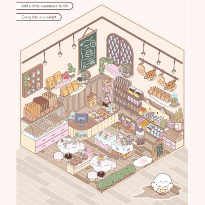 Sticker Scenes! DIY Coffee Flower|Panda Tea House|Bakery Shop|Dream Apartment - OPICRAFT 