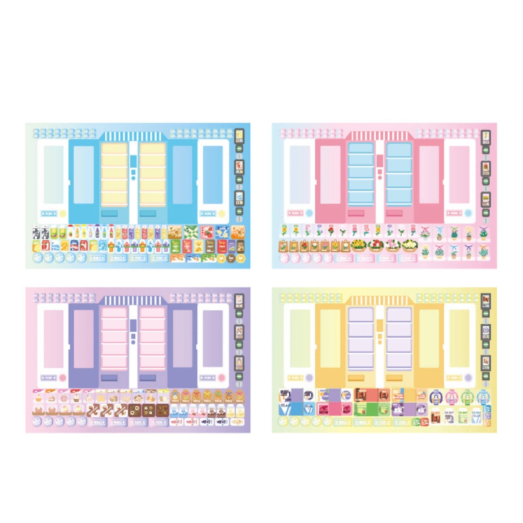 Stickers Play Set, Organize your Own Refrigerator|Snack Vending Machine|Dream House|Closet - OPICRAFT 