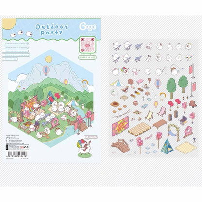 Sticker Scenes! DIY Coffee Flower|Panda Tea House|Bakery Shop|Dream Apartment - OPICRAFT 