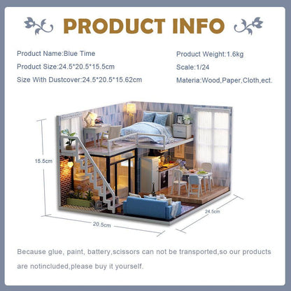 BRIVLOX 1: 24 DIY Dollhouse Kit (Blue Time) - BRIVLOX | Where Innovation Meets Style!