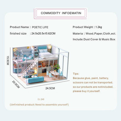 BRIVLOX™ 1:24 DIY Dollhouse Kit (Poetic Life) - BRIVLOX | Where Innovation Meets Style!