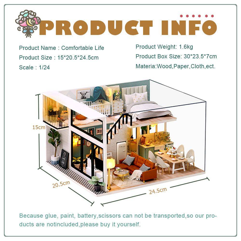 BRIVLOX  1: 24 DIY Dollhouse Kit (Comfortable Life) - BRIVLOX | Where Innovation Meets Style!