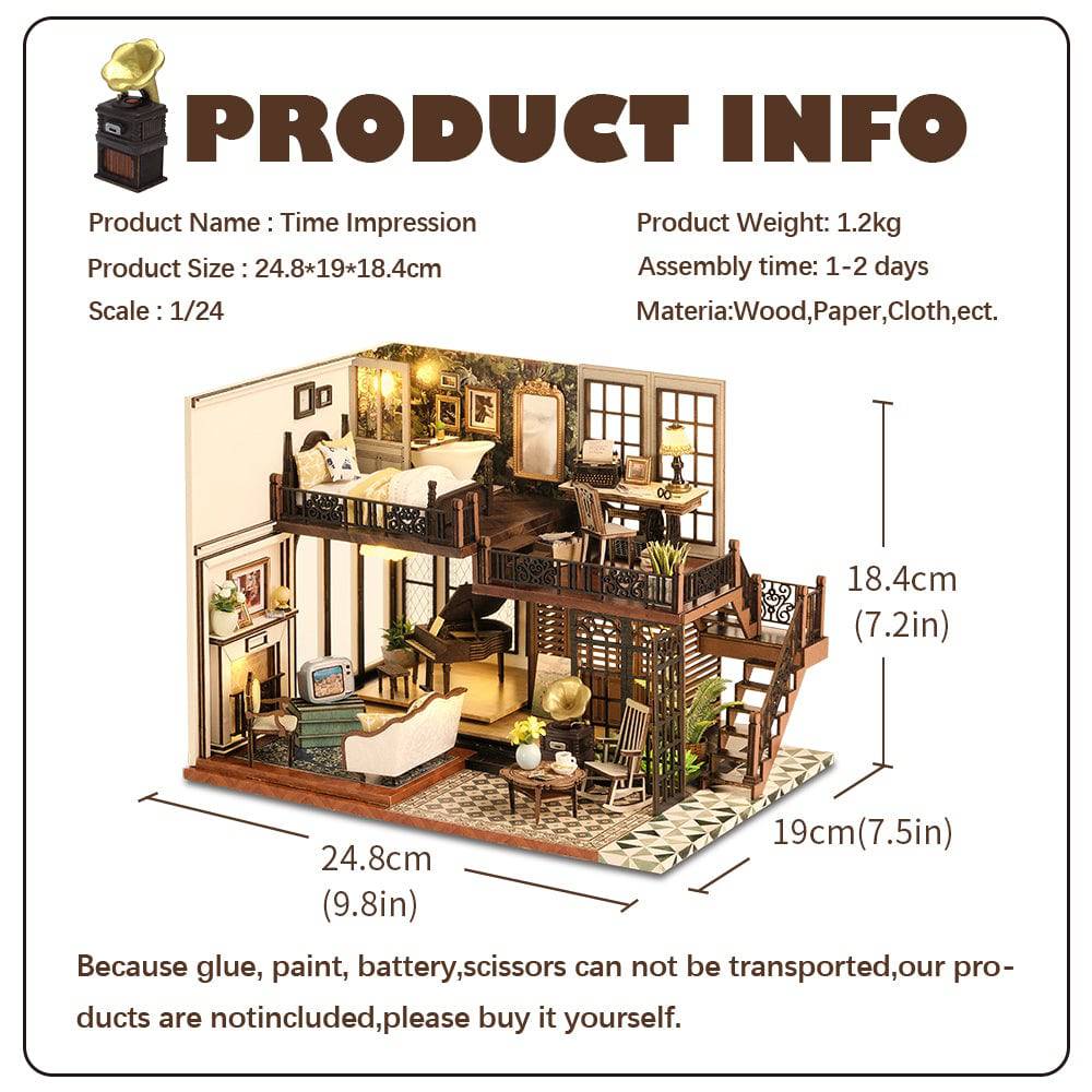 BRIVLOX  1: 24 DIY Dollhouse Kit (Time Impression) - BRIVLOX | Where Innovation Meets Style!