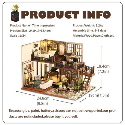 BRIVLOX  1: 24 DIY Dollhouse Kit (Time Impression) - BRIVLOX | Where Innovation Meets Style!