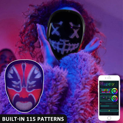 FACE TRANSFORMING LED MASK - APP CONTROLLED - RECHARGEABLE - BRIVLOX | Where Innovation Meets Style!