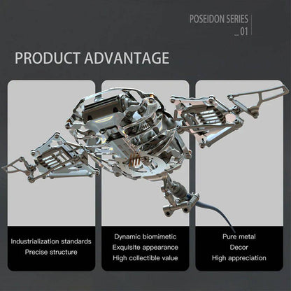 Illuminate Your Imagination: 3D Metal Mechanical Manta Ray Model Kit - Over 200 Pieces for a Stunning Assembly Experience! - OPICRAFT 
