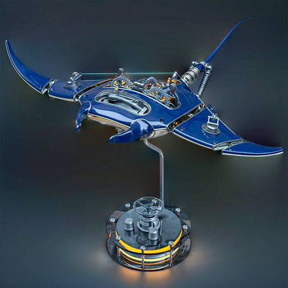 Illuminate Your Imagination: 3D Metal Mechanical Manta Ray Model Kit - Over 200 Pieces for a Stunning Assembly Experience! - OPICRAFT 
