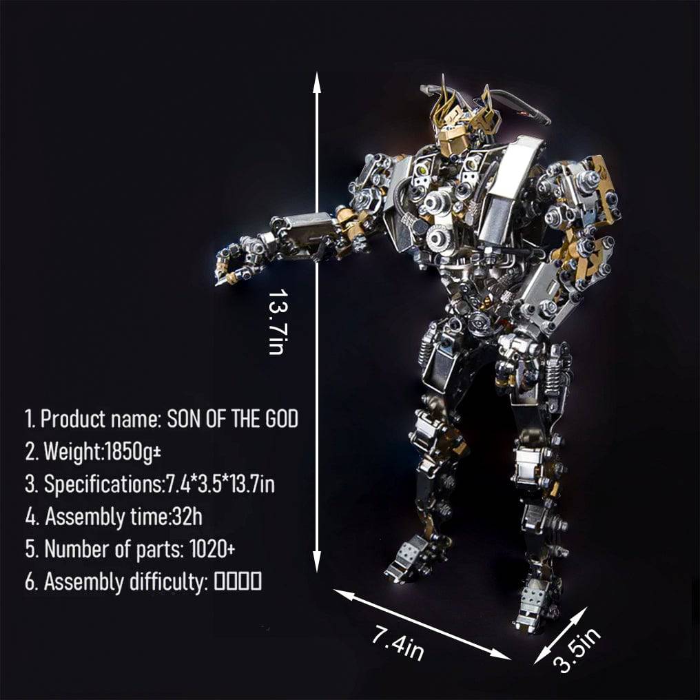 Intricate DIY 3D Steampunk Protoss Mecha Metal Model Kit with LED Lights - Over 1020 Pieces! - OPICRAFT 