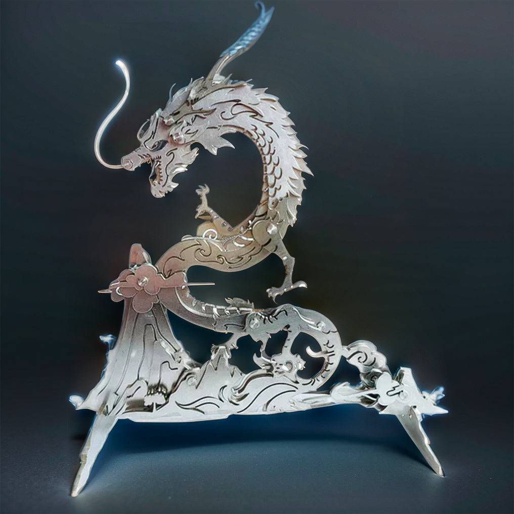 Enchanting 3D Metal Dragon Puzzle: Build Your Own Mythical Mountain Guardian Model Kit - OPICRAFT 