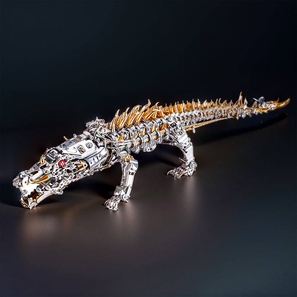 Engaging 3D Metal Mechanical Crocodile Puzzle Model Kit – Over 1500 Intricate Pieces for Fun Assembly! - OPICRAFT 