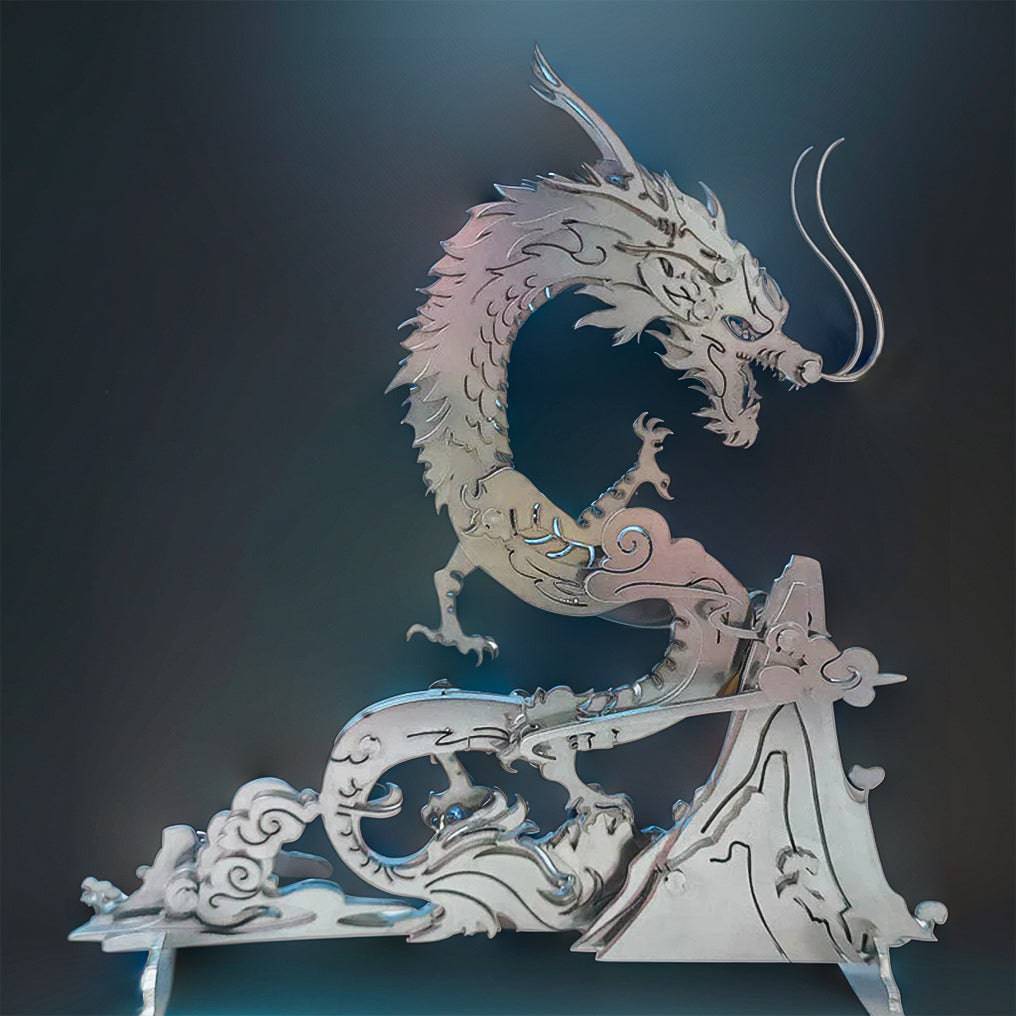 Enchanting 3D Metal Dragon Puzzle: Build Your Own Mythical Mountain Guardian Model Kit - OPICRAFT 