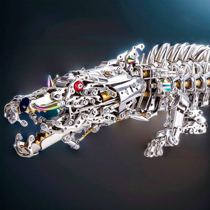 Engaging 3D Metal Mechanical Crocodile Puzzle Model Kit – Over 1500 Intricate Pieces for Fun Assembly! - OPICRAFT 