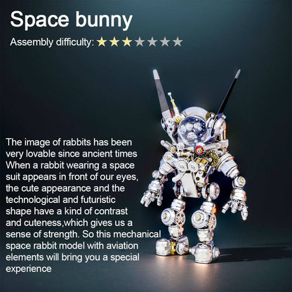 Futuristic 3D Sci-Fi Punk Metal Rabbit Model Kit - 500 Intricate Pieces for Creative Assembly - OPICRAFT 