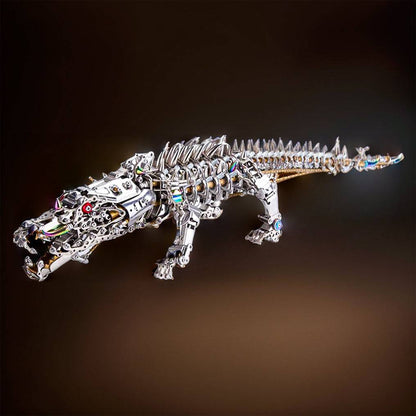 Engaging 3D Metal Mechanical Crocodile Puzzle Model Kit – Over 1500 Intricate Pieces for Fun Assembly! - OPICRAFT 