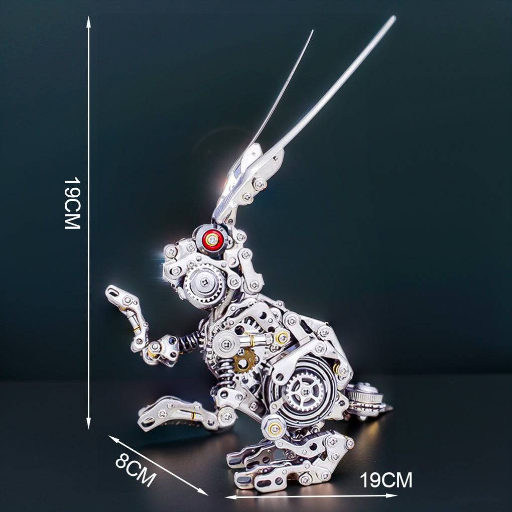 Intriguing DIY 3D Metal Punk Mechanical Rabbit Puzzle Assembly Kit - 500 Pieces of Fun! - OPICRAFT 