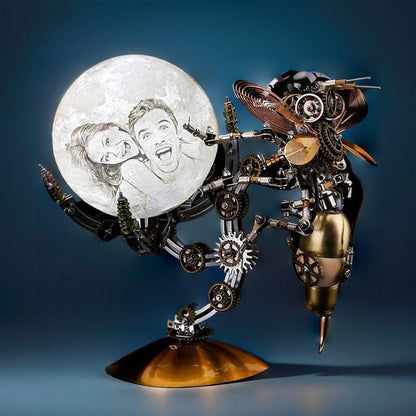 Ingenious 3D Metal Wasp Puzzle Kit with Remote-Controlled Lamp - 627 Intricate Pieces - OPICRAFT 
