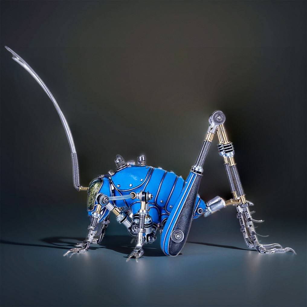 Intricate 3D Metal Steampunk Blue Cricket Mechanical Puzzle Kit – Craft Your Own Masterpiece! - OPICRAFT 