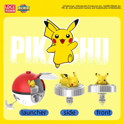 Pokemon Top Ball Battle Gyro Spinning Pikachu Charmander Squirtle Mew Eevee Pocket Monsters Action Figure Toy Set Children Gift