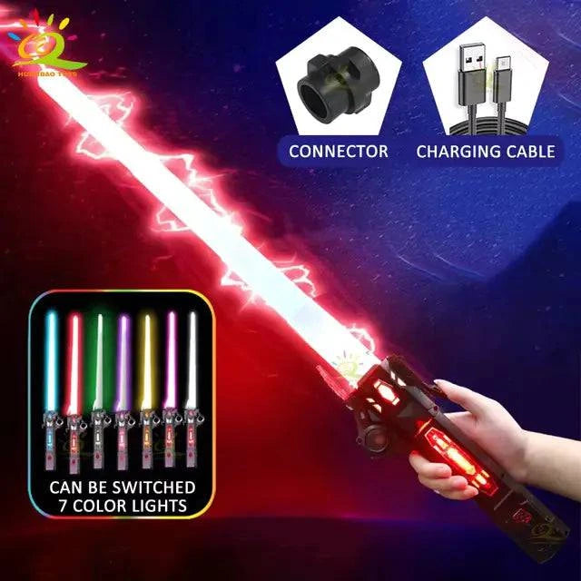 Brivlox Dual-Action LED Lightsaber – Ultimate Galactic Warrior Toy with Multi-Color Lights & Sound Effects - BRIVLOX | Where Innovation Meets Style!