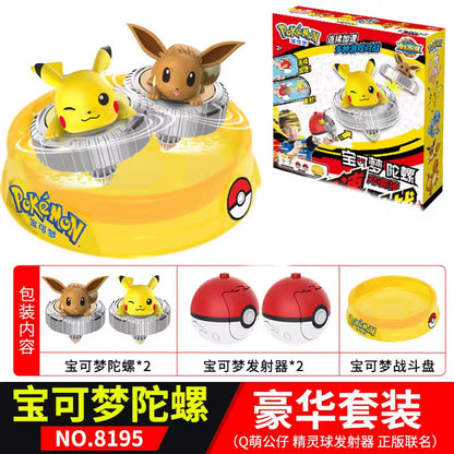 Pokemon Top Ball Battle Gyro Spinning Pikachu Charmander Squirtle Mew Eevee Pocket Monsters Action Figure Toy Set Children Gift
