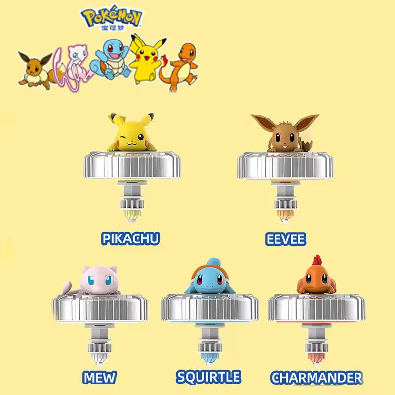 Pokemon Top Ball Battle Gyro Spinning Pikachu Charmander Squirtle Mew Eevee Pocket Monsters Action Figure Toy Set Children Gift