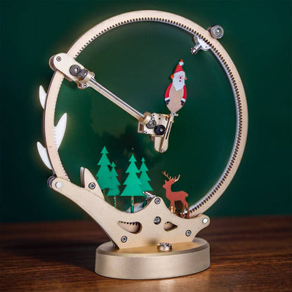 Enchanting 3D Metal Puzzle Kit: Swinging Santa Claus Assembly with 100+ Intricate Pieces! - OPICRAFT 