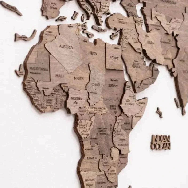 BRIVLOX 3D Wooden World Map Multicolor - BRIVLOX | Where Innovation Meets Style!