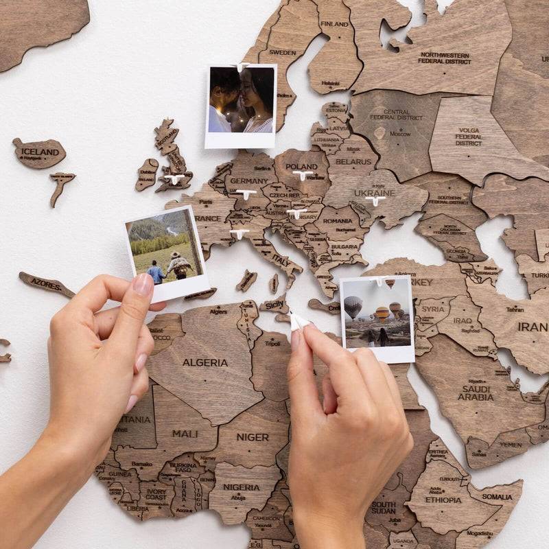 BRIVLOX 3D Wooden World Map Multicolor - BRIVLOX | Where Innovation Meets Style!