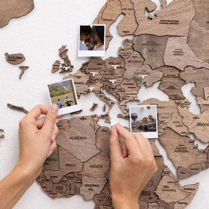 BRIVLOX 3D Wooden World Map Multicolor - BRIVLOX | Where Innovation Meets Style!