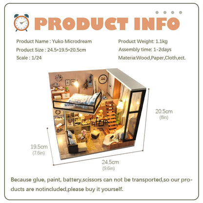 BRIVLOX™ 1:24 DIY Dollhouse Kit ( Yuko Microdream) - BRIVLOX | Where Innovation Meets Style!