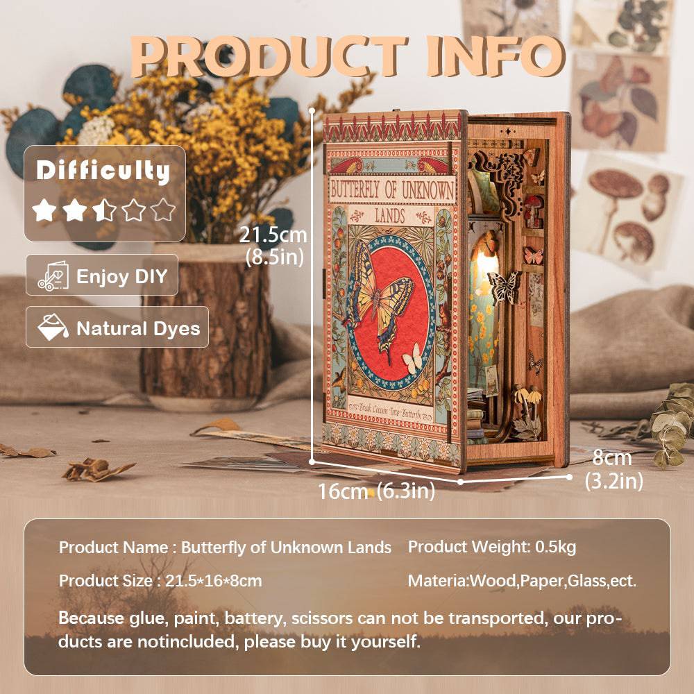 BRIVLOX™ DIY Booknook Kit (Butterfly of the Unknow Lands) - BRIVLOX | Where Innovation Meets Style!