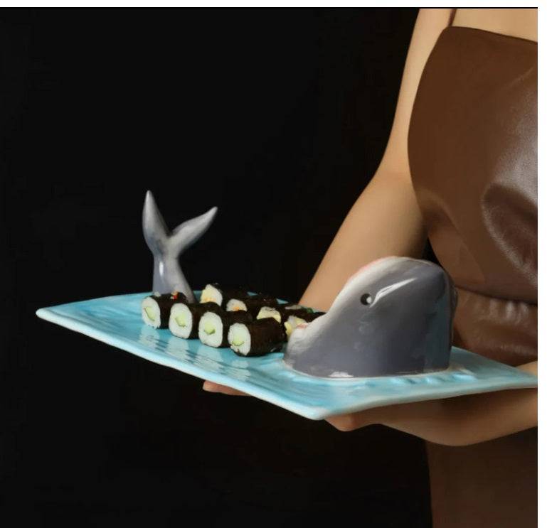 BRIVLOX™ Blue Ceramic Plate with Shark - BRIVLOX | Where Innovation Meets Style!