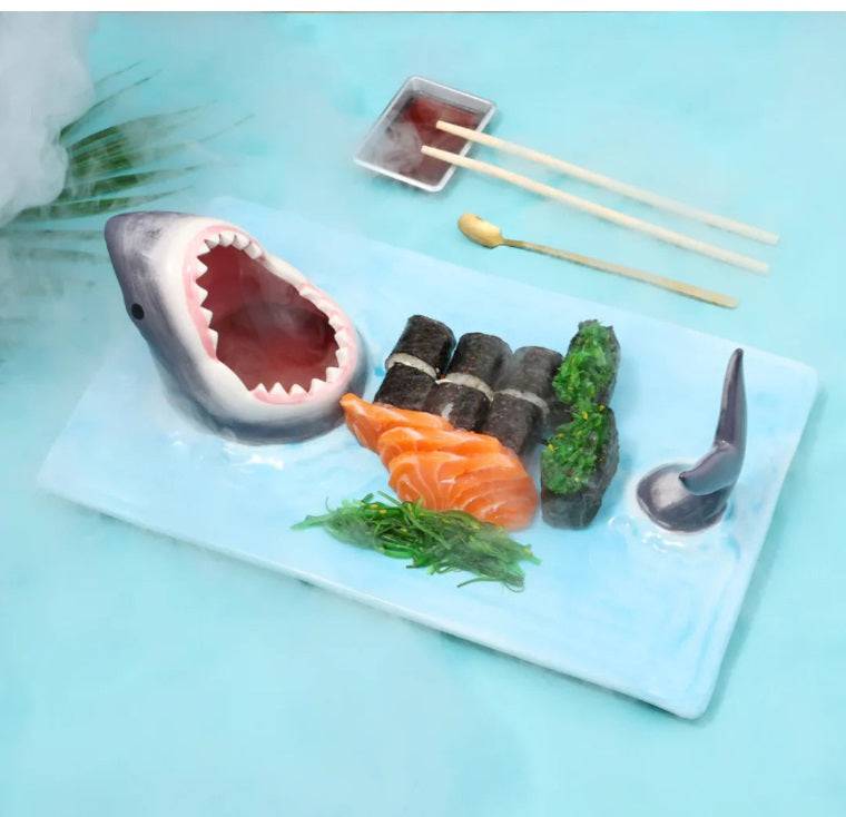 BRIVLOX™ Blue Ceramic Plate with Shark - BRIVLOX | Where Innovation Meets Style!