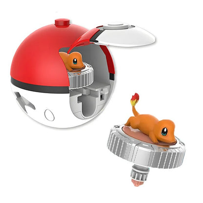 Pokemon Top Ball Battle Gyro Spinning Pikachu Charmander Squirtle Mew Eevee Pocket Monsters Action Figure Toy Set Children Gift