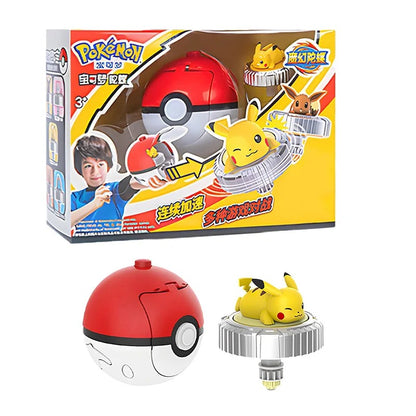 Pokemon Top Ball Battle Gyro Spinning Pikachu Charmander Squirtle Mew Eevee Pocket Monsters Action Figure Toy Set Children Gift