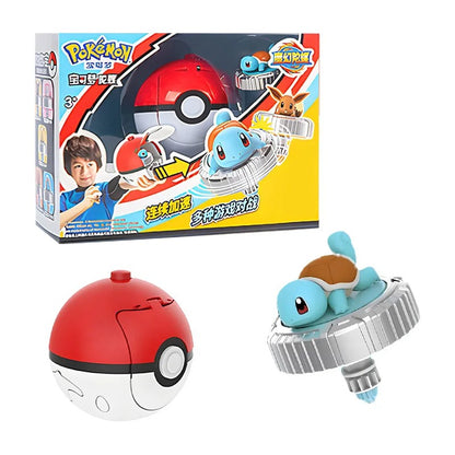 Pokemon Top Ball Battle Gyro Spinning Pikachu Charmander Squirtle Mew Eevee Pocket Monsters Action Figure Toy Set Children Gift