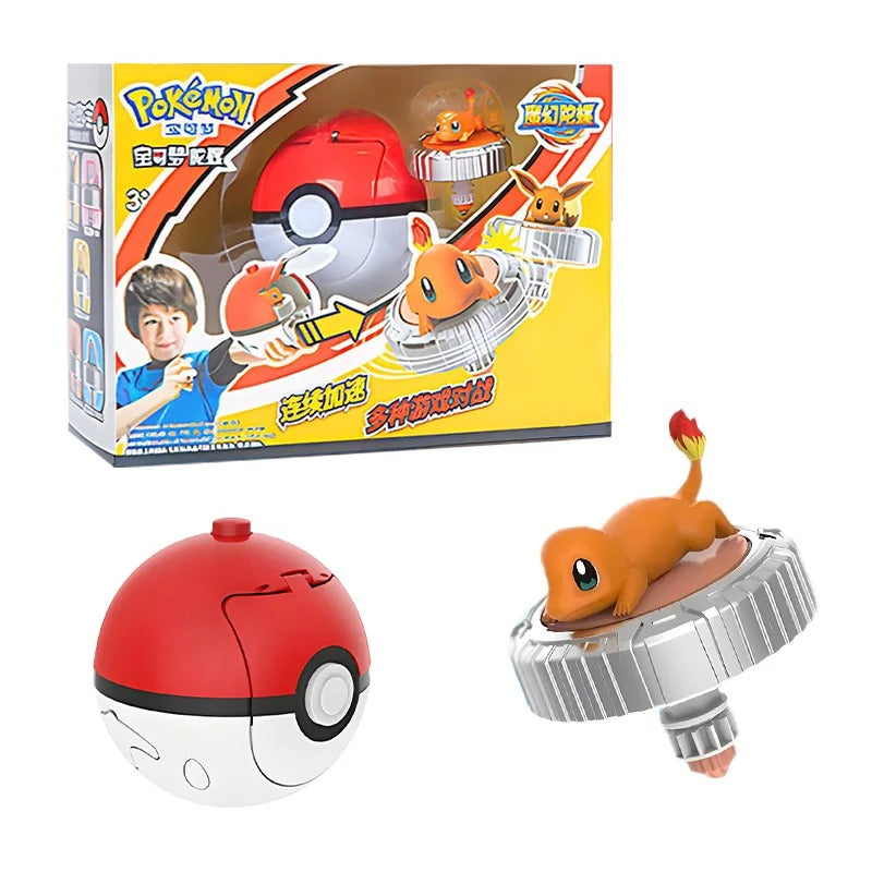 Pokemon Top Ball Battle Gyro Spinning Pikachu Charmander Squirtle Mew Eevee Pocket Monsters Action Figure Toy Set Children Gift