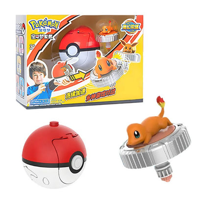 Pokemon Top Ball Battle Gyro Spinning Pikachu Charmander Squirtle Mew Eevee Pocket Monsters Action Figure Toy Set Children Gift
