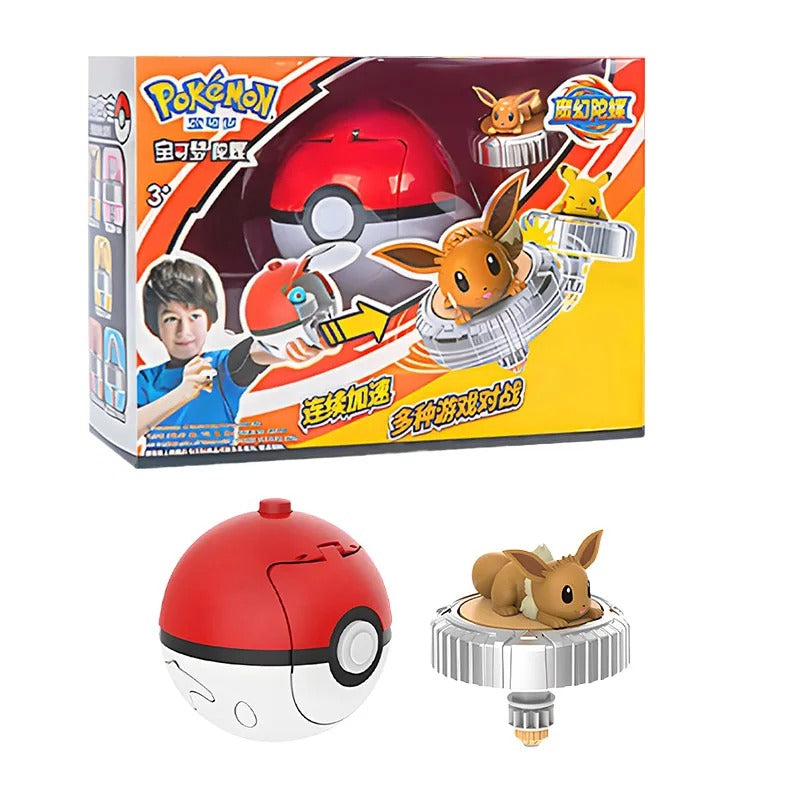 Pokemon Top Ball Battle Gyro Spinning Pikachu Charmander Squirtle Mew Eevee Pocket Monsters Action Figure Toy Set Children Gift