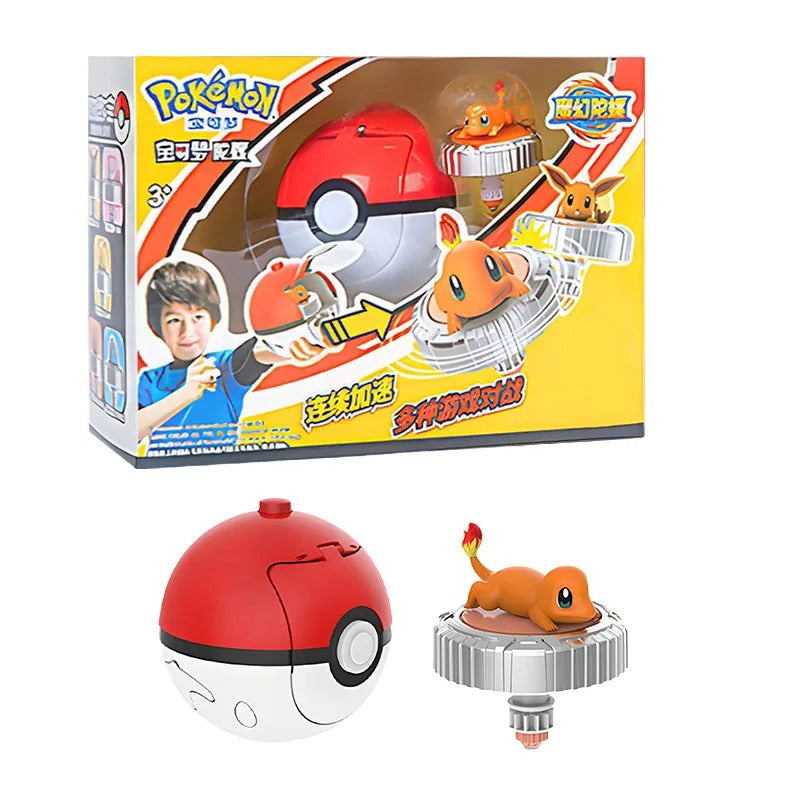 Pokemon Top Ball Battle Gyro Spinning Pikachu Charmander Squirtle Mew Eevee Pocket Monsters Action Figure Toy Set Children Gift
